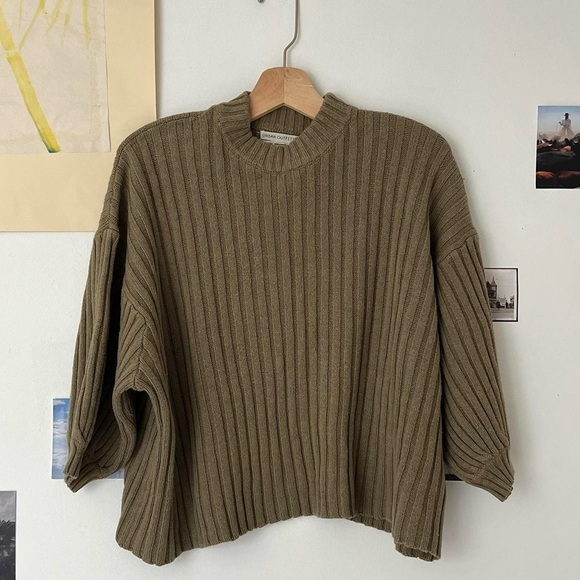 Olive Ribbed Sweater - Picture 2 of 5